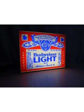 Retro Budweiser Light LED Light Box – Vintage Style Bar Sign